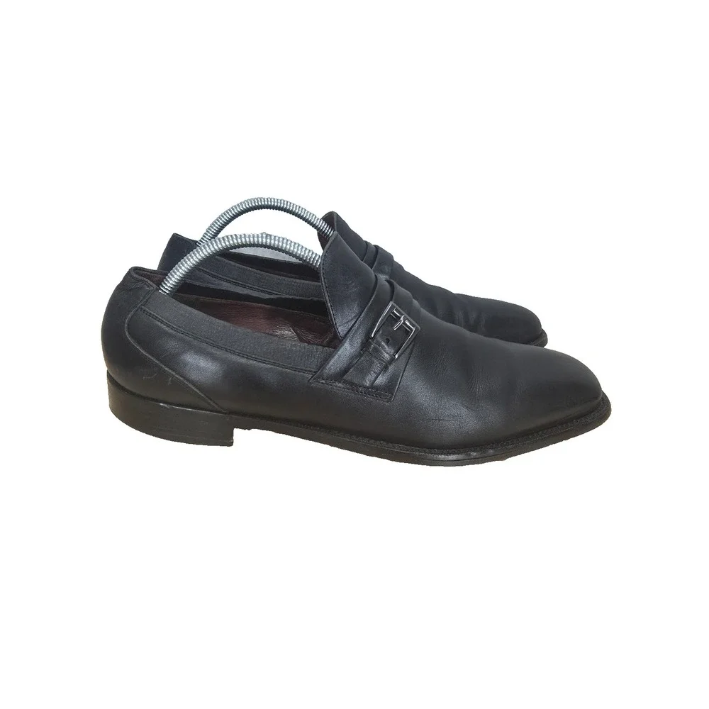 E. T Wright Loafers Mens 10.5 D Black Leather Monk Strap Italy Dress Shoe